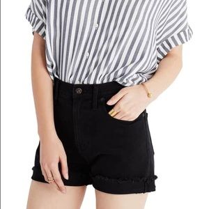 Madewell Black High-Rise Denim Shorts